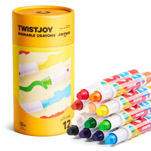 Jar Melo TwistJoy Jumbo Crayons for Kids, 12 Colors Non Toxic Chunky Crayon for Toddlers Easy to Hold, Washable & Safe Colouring Crayons, Art Gift fo