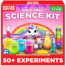 Doctor Jupiter Science Experiments Kit for Girls Ages 4+ | Gift for 4-5-6-7-8 Years Old Girls | STEM Toys | Chemistry Set | 50+ Experiments Starter S