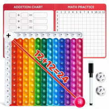 JoyCat Math Chart Fidget Toy, 12+12 Bubble Sensory Poppet for Counting Addition, Educational Tool for Kids Teacher Classroom