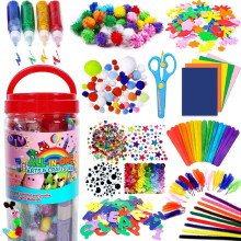 FunzBo Arts and Crafts Supplies Kit for Kids Toddlers Age 4 5 6 7 8 9 - All in One D.I.Y. Crafting Kindergarten Homeschool Supply Set Kids Toys Brith