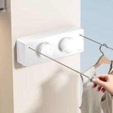 Retractable Clothesline Heavy Duty Dual Line 13.8 ft Wall Mounted Stainless Steel Indoor Outdoor