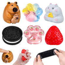 Taba Squishy, 6 Pcs Squishy Toys for Kids, Fufu Squishy Fidget Toys for Adults Anxiety Relief, Stress Relief Toys for Decompression Birthday Novelty