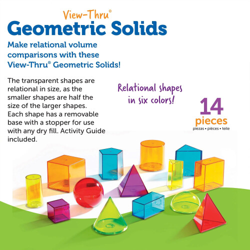 Learning Resources Learning Resources View-Thru Geometric Shapes, Ages 8–12, Transparent 3D Maths Shapes, Hands-On Geometry Learning Tool 1