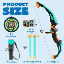 JOYIN Bow and Arrow Archery Toy Set with Flashing LED Lights for Kids, Light Up Archery Play Set with Luminous Bow, 9 Suction Cups Arrows, Targets, a