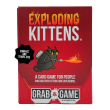 Exploding Kittens - Grab & Game - 2-4 Players - Ages 7+ - 10 Minutes to Play - Travel Sized High Stakes Card Game - Party Game, Family Game Night, Ki