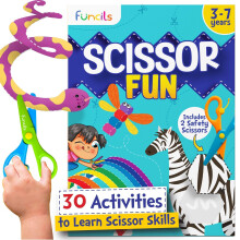 Funcils Toddler Scissor Skills - Art Supplies & Crafts Kit for Kids, Safety Scissors, Fine Motor Toys, Montessori Gifts for Boys & Girls Ages 3, 4, 5