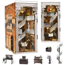 MiniCity Book Nook Kit, 3D Miniature Dollhouse Book nook Kit with LED Light for Teens and Adults