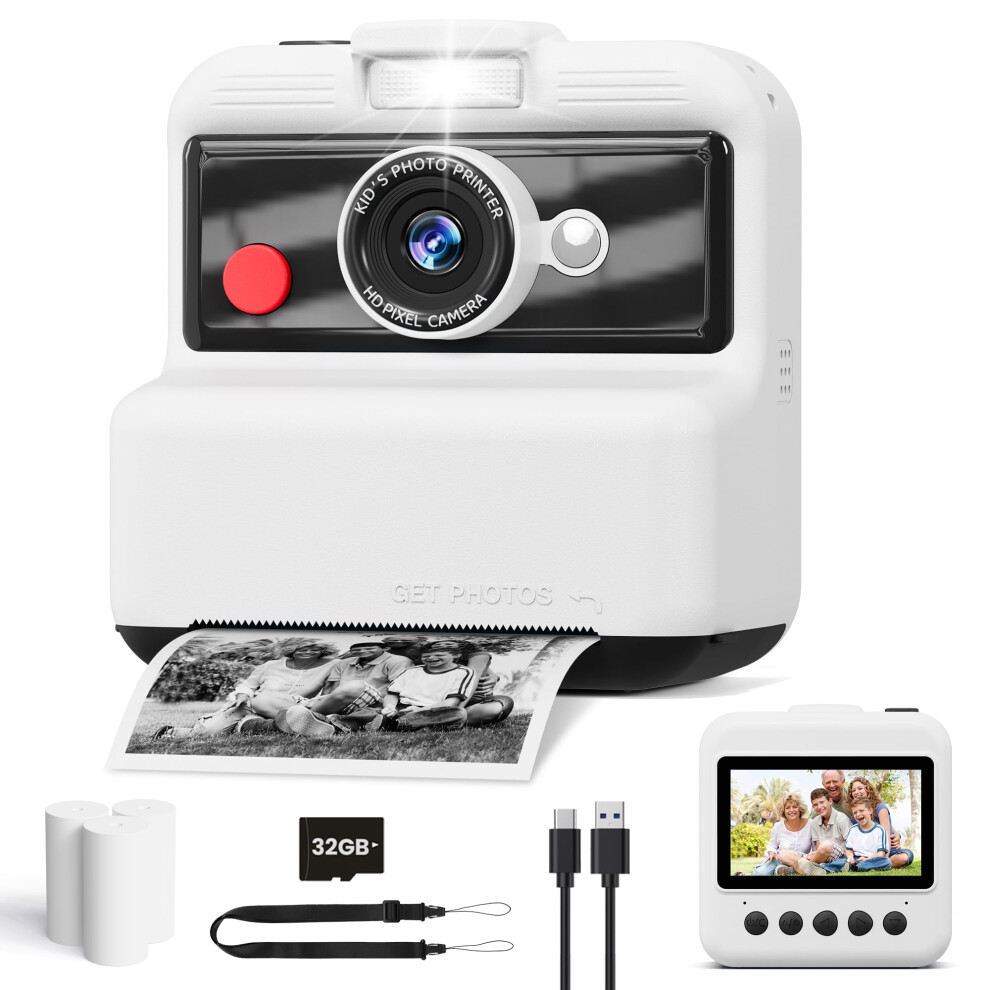 Photos - Other Toys CAMCLID Kids Camera Instant Print, 3,0 Inch/48MP Instant Camera for Kids, 2.5K UHD Digital Video with 32GB Card, Christmas B