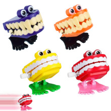 Mienocol 4 PCS Chattering Teeth Wind Up Toys for Kids,Funny Jumping Teeth Toy Chomping Tooth Chattering Teeth With Eyes Walking Teeth Toys for Hallow