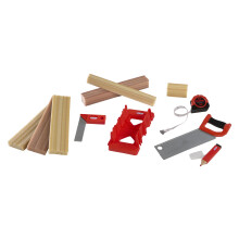 Little Tikes Creative Construction Measure & Cut Set with 5 Accessories, Pretend Play Construction Set, for Boys and Girls Ages 3+ Years