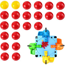 21 Pcs Plastic Marble Game Balls - Compatible with Hungry Hippos, 19 Red & 2 Yellow Balls - Replace Lost/Damaged Game Pieces