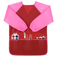 Apausvcm Waterproof Kids Painting Apron with Long Sleeves and 3 Pockets  To