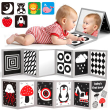 Black and White Sensory Toys for Babies Tummy Time Toys with Mirror