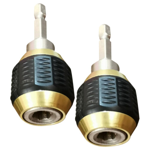 Impact Drill Adapter Set 2Pcs 60mm 1/4 Hex Shank SelfLocking Socket Converter for Power Drill