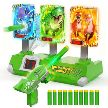 Dinosaur Toys for 3-12 Year Old Boys, Shooting Games w Light Up Electronic Targets with Toy Gun Pistol, 4 5 6 7 8 9 10 Year Old Boys Gifts, Kids Toys