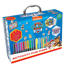 Bookoli - PAW Patrol Activity Fun Case - Colour & Carry Kit - 2 Activity Books - 10 Felt-Tip Pens - 50 Stickers - 2 Neon Markers - Customisable Case
