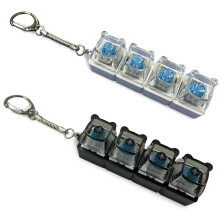 2PCS Keyboard Fidget Toy, 4-Button Fidget Toys, Fidget Keyboard Clicker with Keychain, Portable Fidgets Toys for Stress Relief & Focus, Durable Fidge