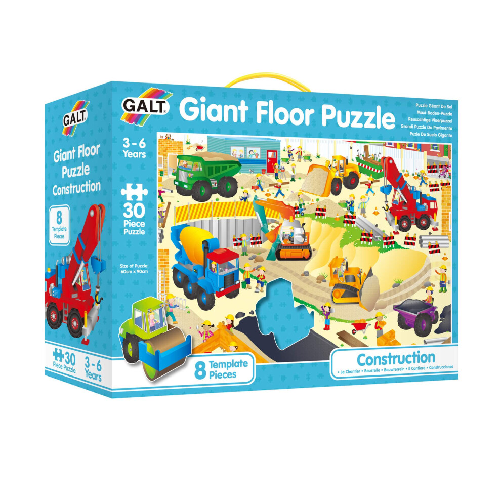 Galt Toys Giant Floor Puzzle Construction Site Floor Puzzles For Kids Silver