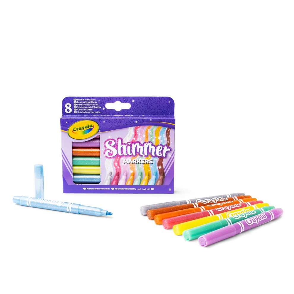 Crayola Shimmer Markers Pack Of 8 Eight Different Shimmering Tones Per