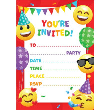 Kirsten McMillan 32 Emoji Birthday Party Invitations for Kids with Envelopes - Pack of 32 Emoji Party Invites for Girls & Boys - Designed and Printed
