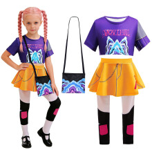 Kitimi Costume for Girls Kids Outfit- K Pop Costume Anime Movie Pop Singer Idol Pant with Bag, Kids Cosplay Outfits for World Book Day Carnival Hallo