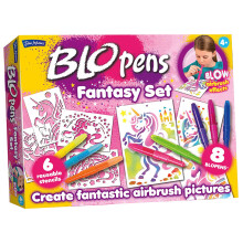 John Adams BLOPENS Fantasy Activity Set | Contains 6 Reusable Stencils & 8 BLOPENS | A Fab New Way to Colour & Draw | Ages 4+ | Great Gift Idea for