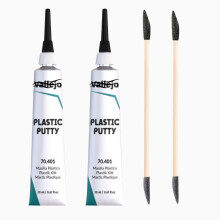 Premium Vallejo Plastic Putty 20ml x2 with Precision Sanding Applicator |Fast drying Model Gap Filler & Seam Repair Kit for Acrylic Models, Warhammer