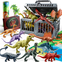 JOYIN Dinosaur Toys with Activity Play Mat & Storage Cage, 19 PCS Realistic Dinosaur Figures & Trees for Toddlers Kids Ages 3-5, Ideal for Boys and G