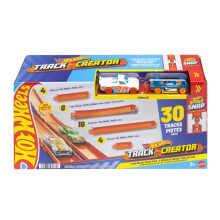 Hot Wheels Toy Car Track Set, Track Creator Deluxe Pack & 2 1:64 Scale Die-Cast Vehicles, 25 Feet of Different Length Speed Snap Track & Connectors,