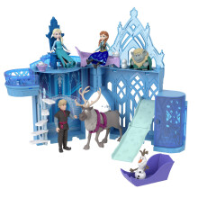Mattel Disney Frozen Toys, Elsa Stackable Castle Doll House Playset with Small Doll and 8 Pieces, Inspired by the Disney Frozen Movies, Kids Travel T