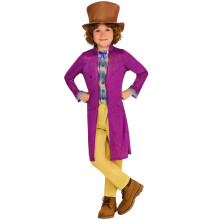 Rubies Official Warner Brothers Willy Wonka Child Costume, Kids Fancy Dress, Size Ages 5-6 Years Halloween, World Book Day