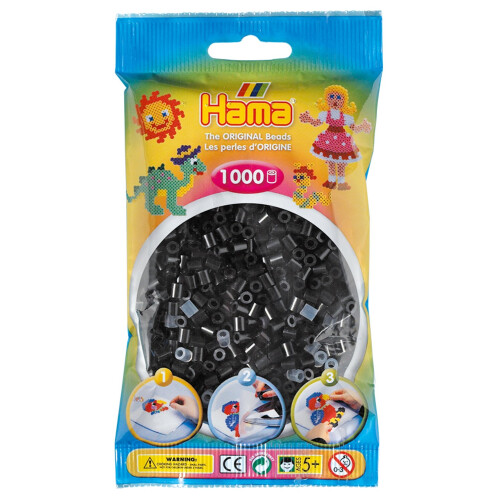 Hama Hama 207-18 Beads - Black (1000 Midi Beads)