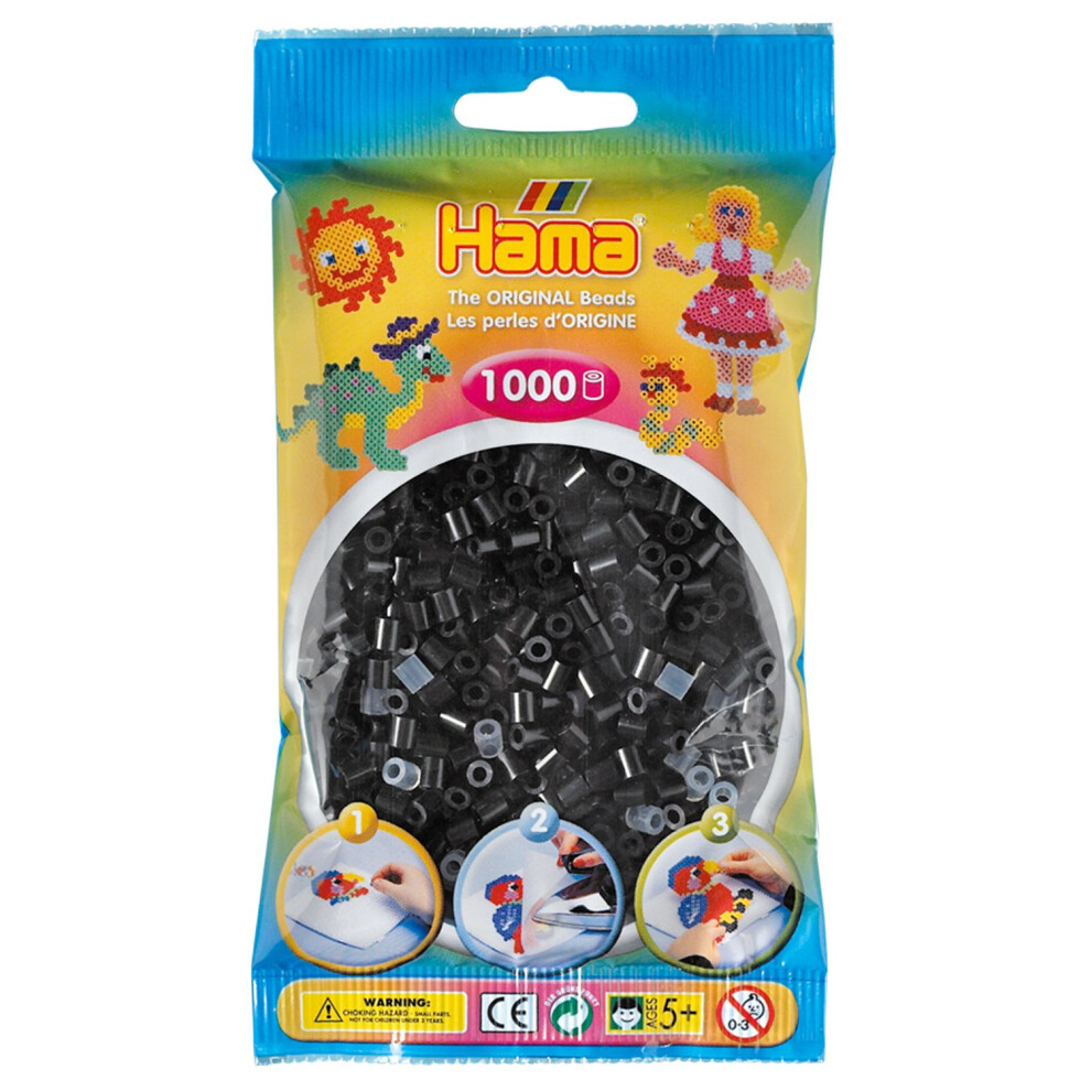 New Hama 207-18 Beads - (1000 Midi Beads) Black