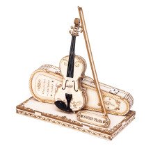 ROKR 3D Wooden Puzzles Violin Capriccio Craft Model Kits for Adults to Build Musical Instruments Birthday Gift for Family and Friends 62 Pieces, Viol