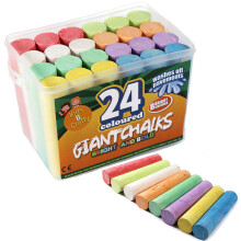 Outdoor Pavement Chalk 24 Giant Chunky Coloured Chalks for Kids Garden