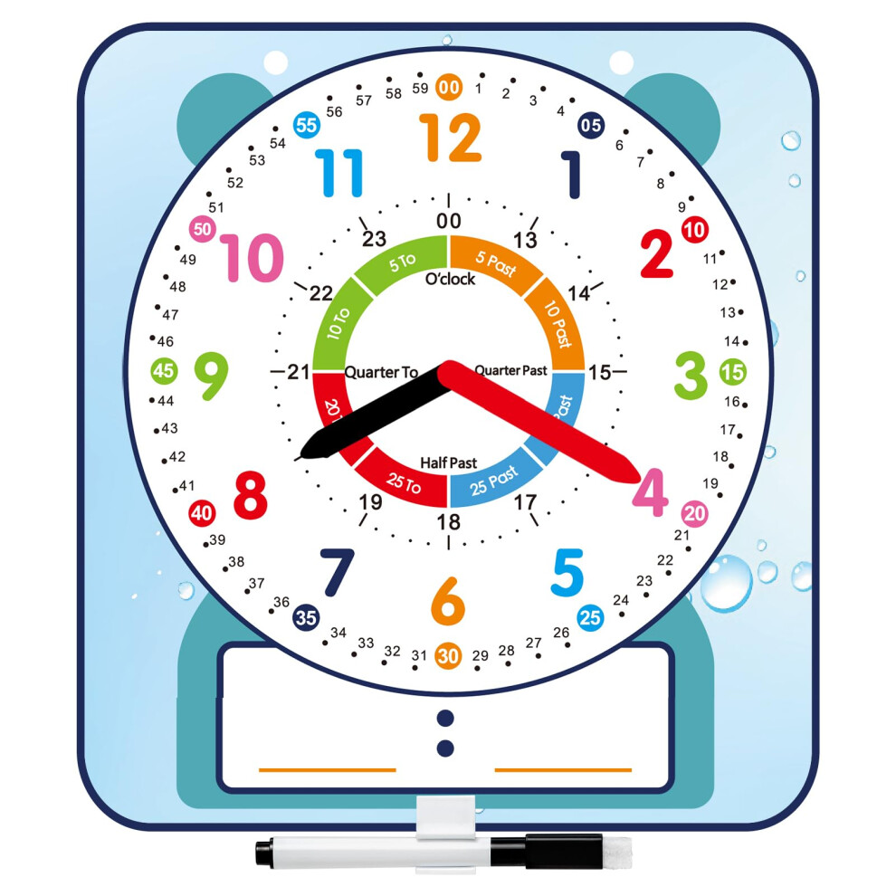 Photos - Educational Toy ANSTROUT Large 12" Magnetic Writable Dry Erase Teaching Clock, Teaching Demonstration Clock for Kids Learning Time with Cute