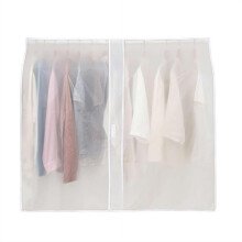 Garment Rack Cover Waterproof PEVA Dust Protection Clear Clothes Rack Protector for Closet Storage White 1pcs