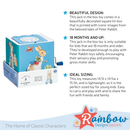 Peter Rabbit Jack in the Box, 14.5 x 14.5 x 15.5 centimeters 2
