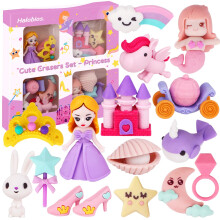 Halobios Erasers Set for Kids, Princess Castle Pencil Eraser Bulk for Kids, Take Apart Puzzle Erasers for Classroom Prizes, Game Reward, Egg Fillers,