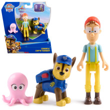Paw Patrol, Chase & Captain Turbot Figure Pack with Baby Octopus Toy Figure, Kids Toys for Boys and Girls Ages 3 and Up