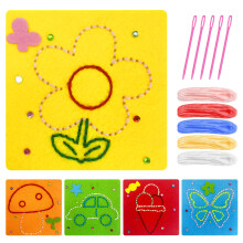 5 PCS Sewing Kit for Kids, First Sewing Kit for Girls, Children's Handmade Felt Fabric, Sewing Pleasure, for Children Aged 3-12, to Help Enhance Thei