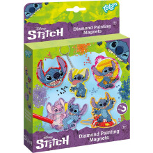 Totum Stitch Diamond Craft and Magnetic Fun: Cute Stitch Designs with Over 800 Colourful Diamond Gems/Keyrings, Disney Arts and Crafts for Boys and G