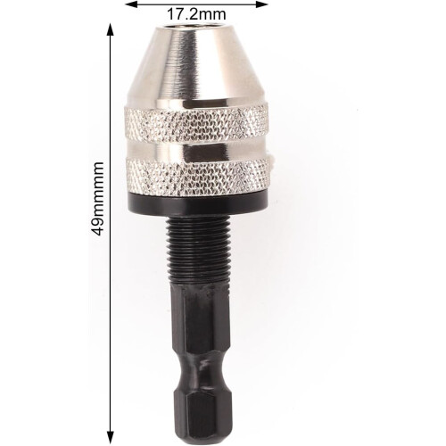 1/4 Inch Keyless Drill Chuck Adapter, Quick Change Hex Shank Bit Holder for Impact Driver 1