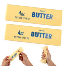Lyreh Squeeze Butter Toy, PU Material Butter Stick Slow Rising Squeeze Food Toy for Office School Anxiety Relieving and Decompression(Light Yellow)