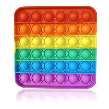 Pop it fidget toys - square silicone rainbow bubble sensory toy - Fidget poppers for toddlers, Anxiety Relief, ADHD & Autism, Stress Relief, Poppit t