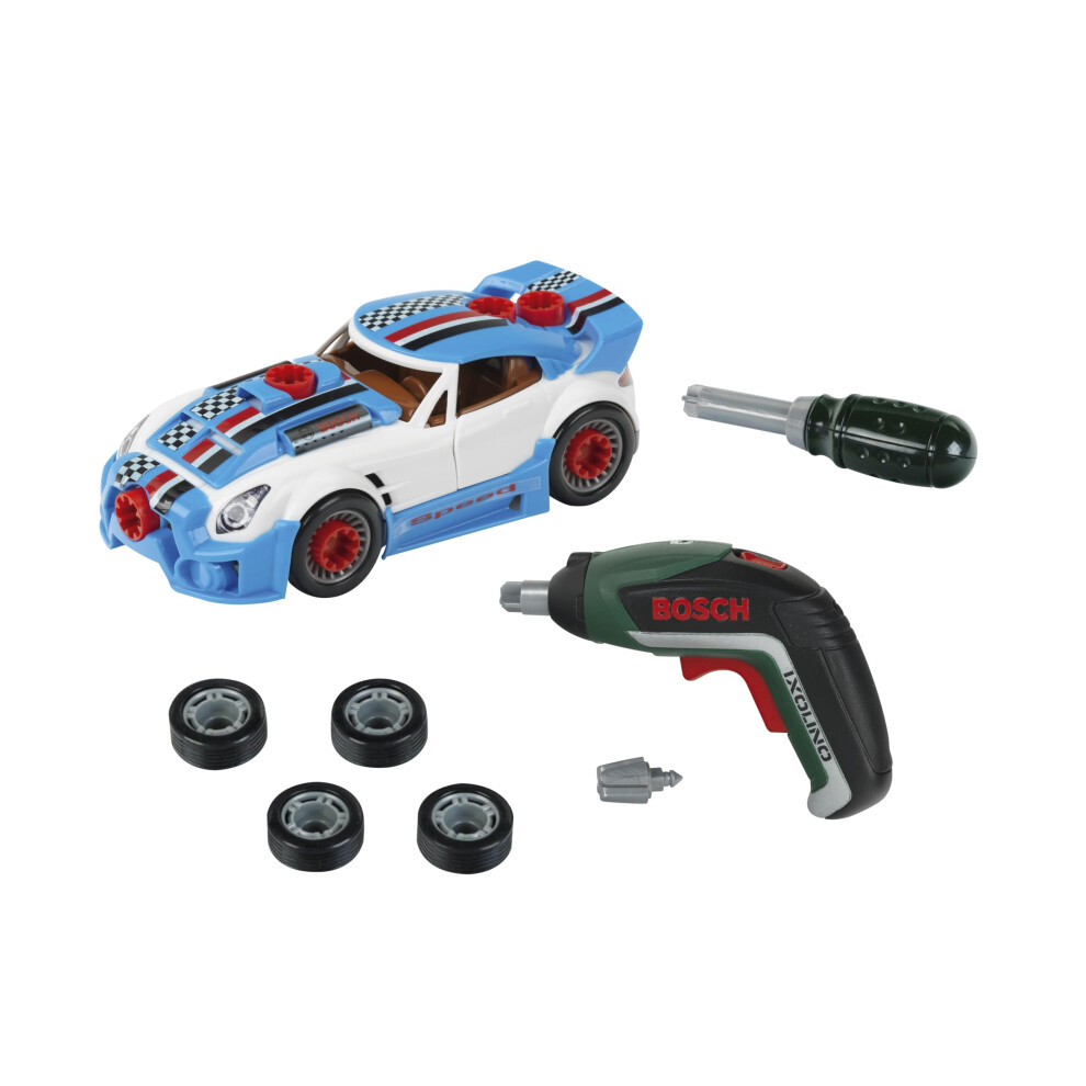 Theo Klein 8630 Bosch Car Tuning Set I Car That Can Be Dismantled With Tuning Accessories I With Battery-Powered Cordless Screwdriver I Packaging Dim 64752617