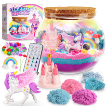 HappyGoLucky Unicorn Gifts for Girls, Craft Kits for Kids, Terrarium Kit, Age 3-9, Unicorn Academy Toys