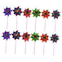 Henyall 25Pcs Rainbow Pinwheel,Colorful Plastic Windmills,Reflective Bird Repellent Windmill,Kids Outdoor Party Pinwheels,DIY Pinwheels Set for Lawns