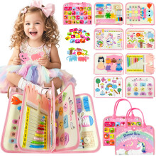 Busy Book, Busy Board for Toddler, Montessori Toys, Toddler Travel Toys, Plane Toys for 3 4 5 Year Old, Baby Travel Toys, Plane Activities for Kids,