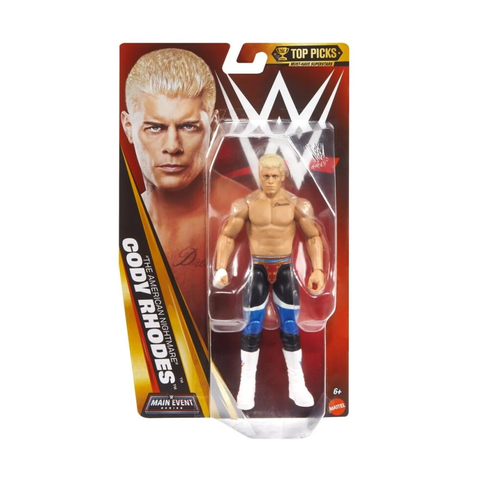 Wwe Cody Rhodes The American Nightmare Mattel Main Event Series Top Picks 2025 Wrestling Action Figure Toy